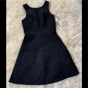 VERA WANG Floral Neoprene Scuba Black Dress - S 6